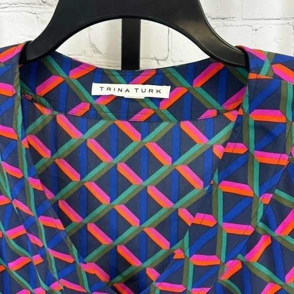 Trina Turk Alisha Silk Blouse No Size - Picture 2 of 5